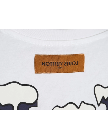 Louis vuitton graffiti lettering shortsleeved printed Tshirt,Cheap Replica Reps Louis Vuitton