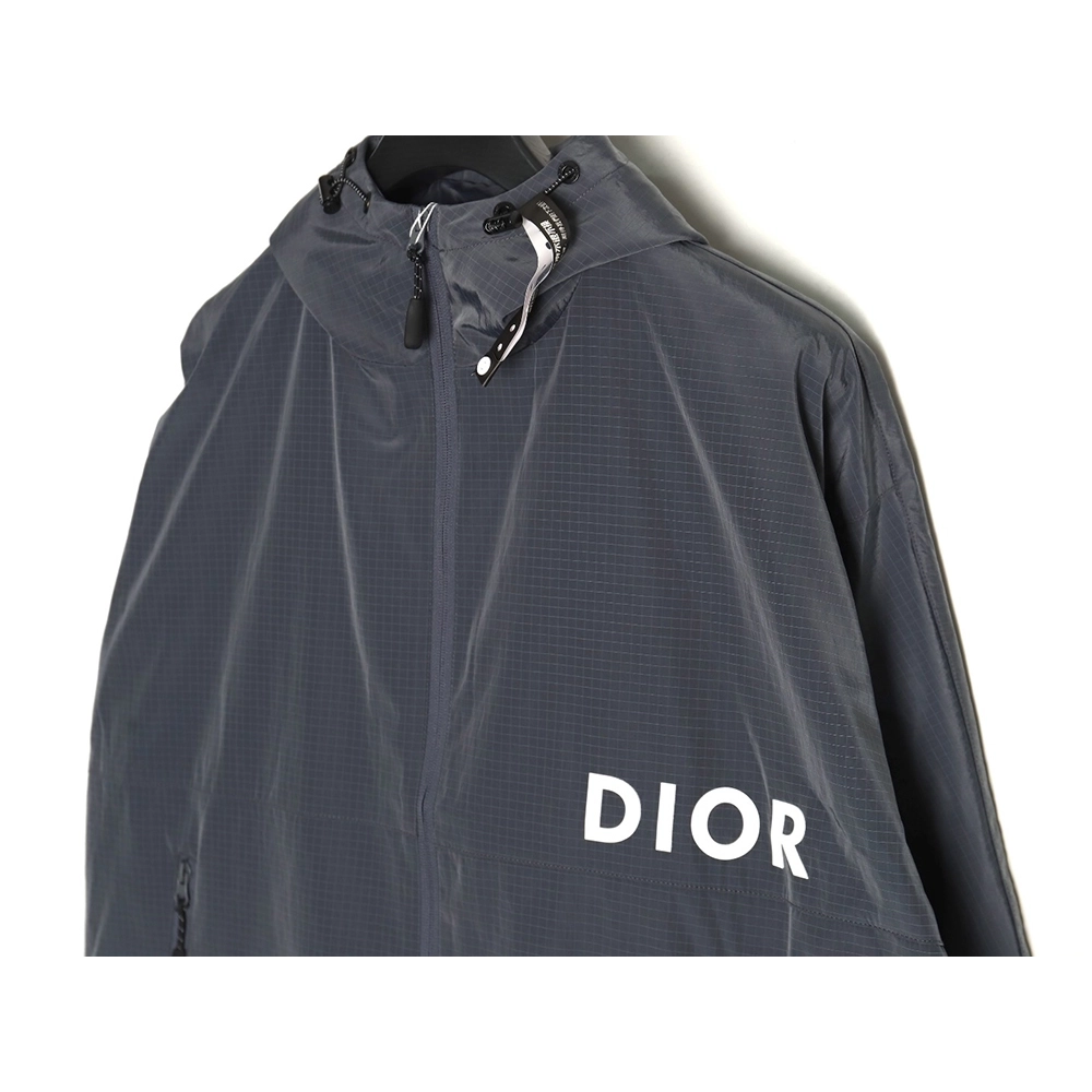 Dior letter print hooded trench coat,Cheap Replica Reps Dior