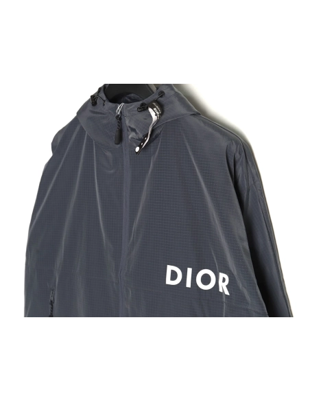 Dior letter print hooded trench coat,Cheap Replica Reps Dior