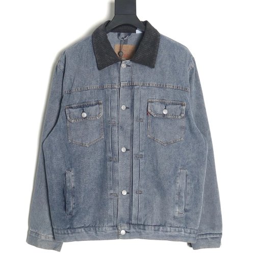 Stussy x Levis 150th Anniversary Embossed Denim DoubleFaced Jacket,Cheap Replica Reps Stussy