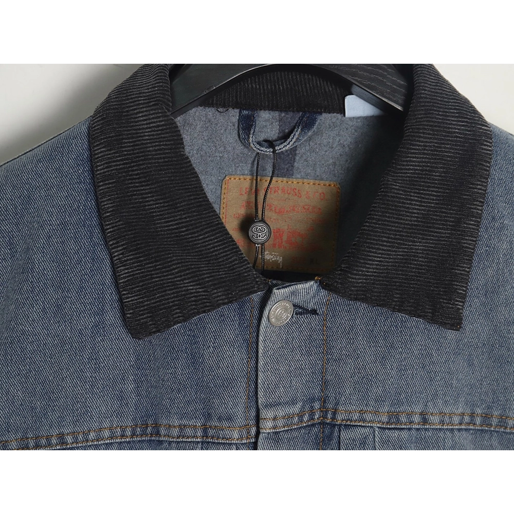 Stussy x Levis 150th Anniversary Embossed Denim DoubleFaced Jacket,Cheap Replica Reps Stussy