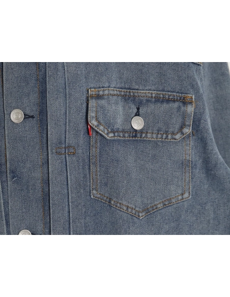 Stussy x Levis 150th Anniversary Embossed Denim DoubleFaced Jacket,Cheap Replica Reps Stussy