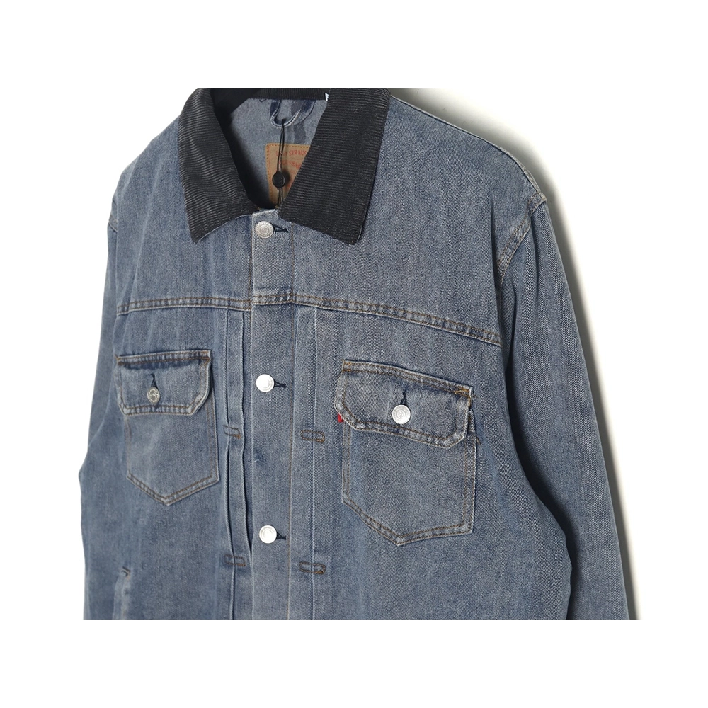 Stussy x Levis 150th Anniversary Embossed Denim DoubleFaced Jacket,Cheap Replica Reps Stussy
