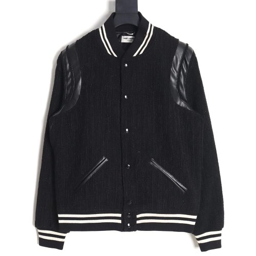 Saint Laurent Paris wooltweed baseball jacket,Cheap Replica Reps Saint Laurent