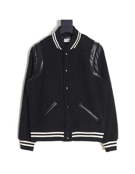 Saint Laurent Paris wooltweed baseball jacket,Cheap Replica Reps Saint Laurent