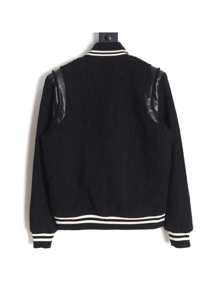 Saint Laurent Paris wooltweed baseball jacket,Cheap Replica Reps Saint Laurent