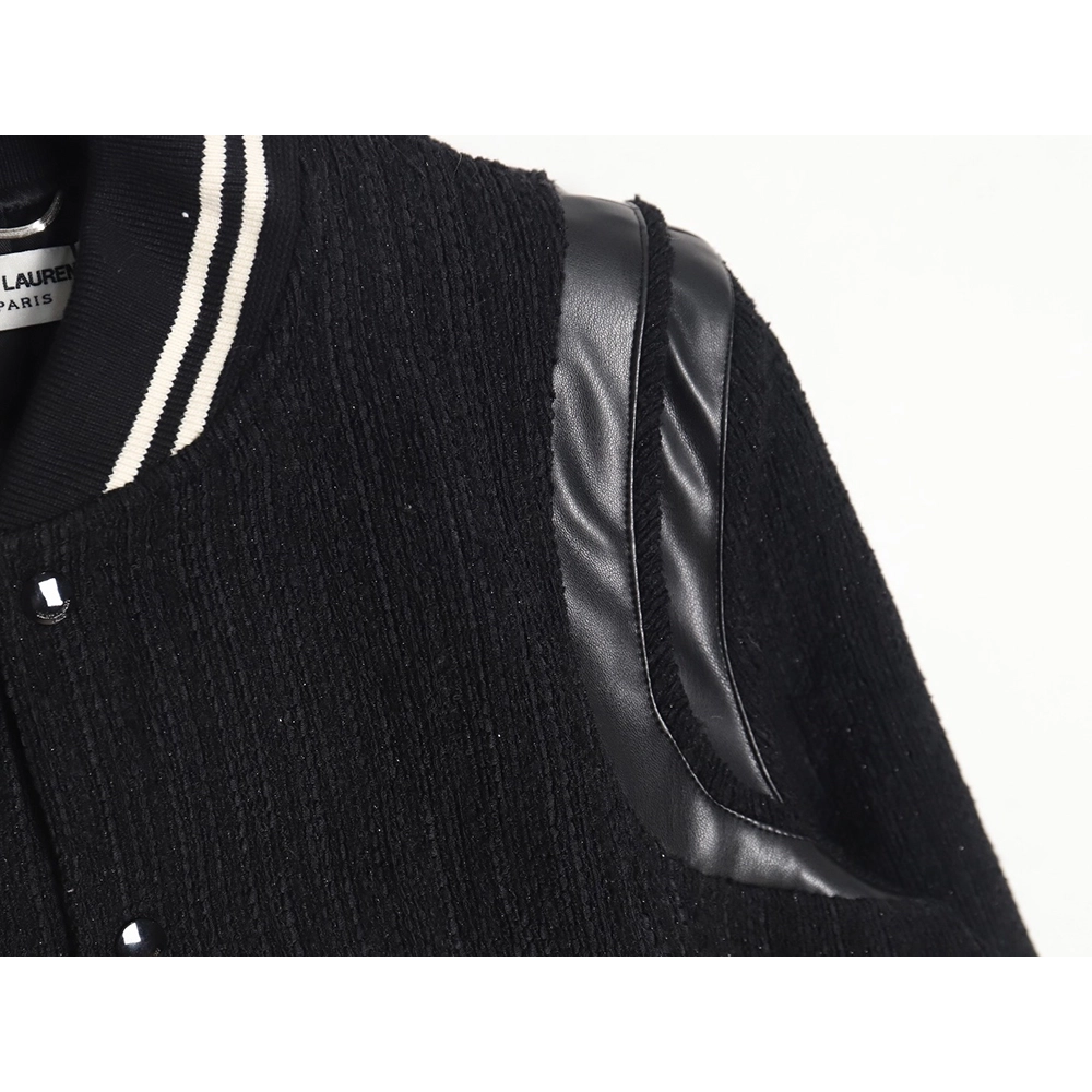 Saint Laurent Paris wooltweed baseball jacket,Cheap Replica Reps Saint Laurent