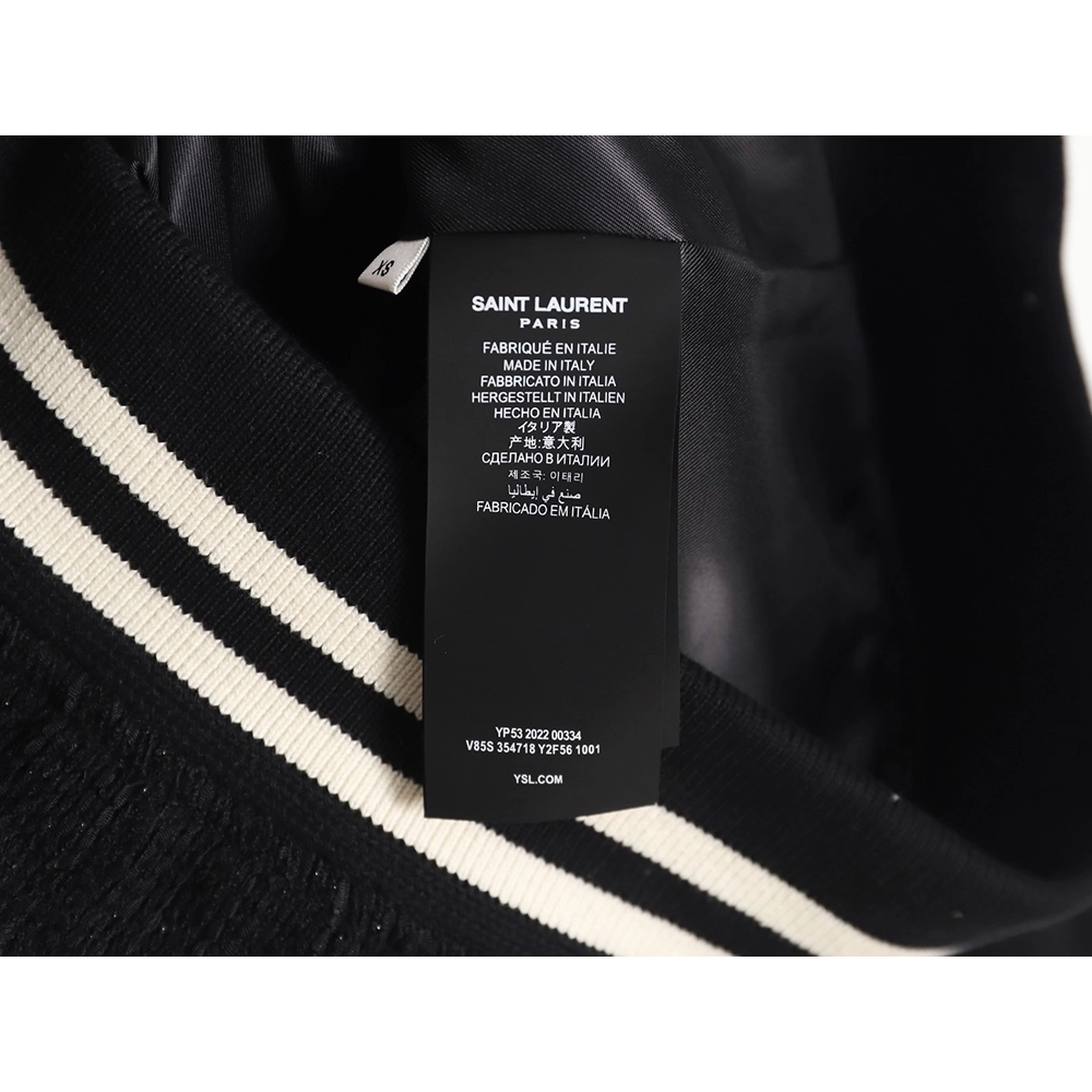 Saint Laurent Paris wooltweed baseball jacket,Cheap Replica Reps Saint Laurent