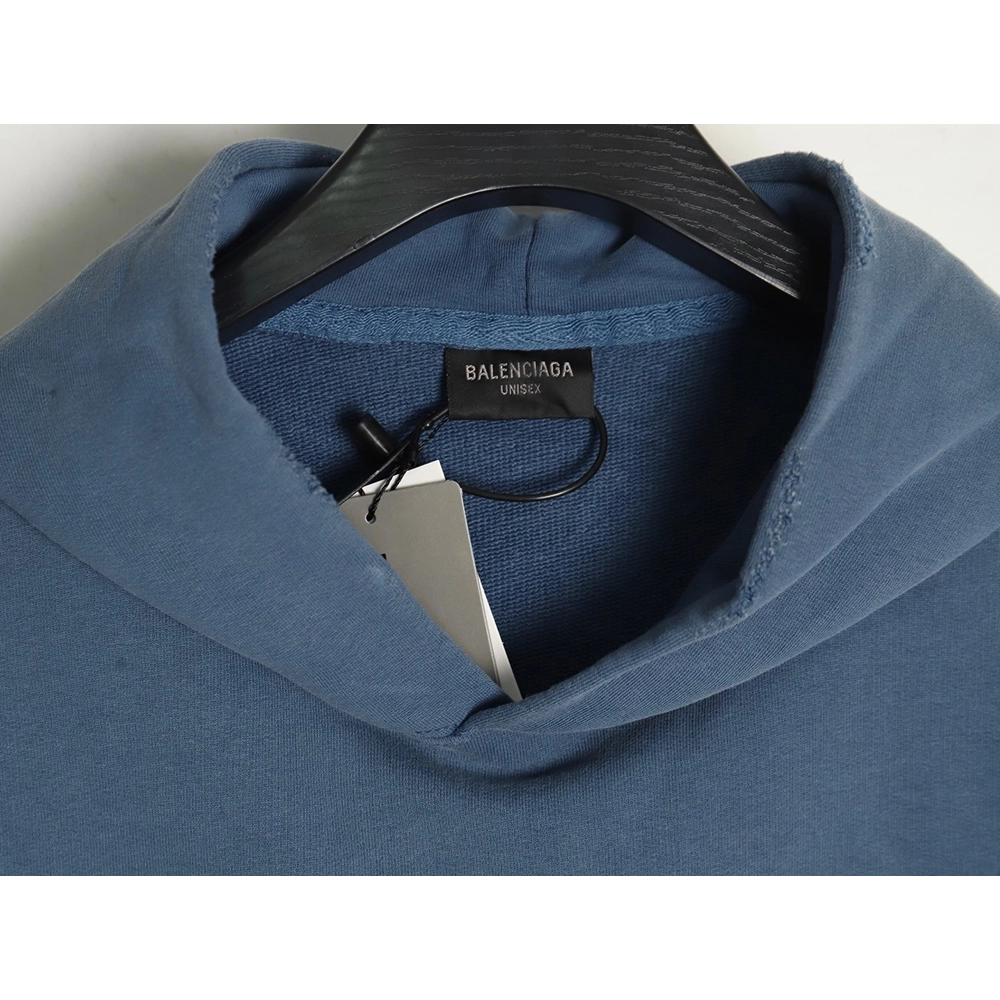 Balenciaga tape haze blue hooded sweatshirt,Cheap Replica Reps Balenciaga