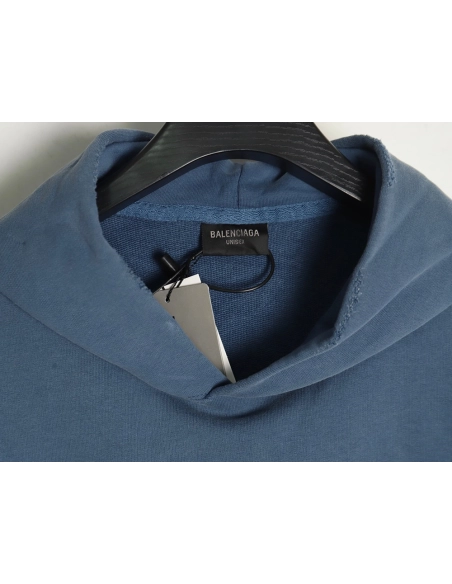 Balenciaga tape haze blue hooded sweatshirt,Cheap Replica Reps Balenciaga