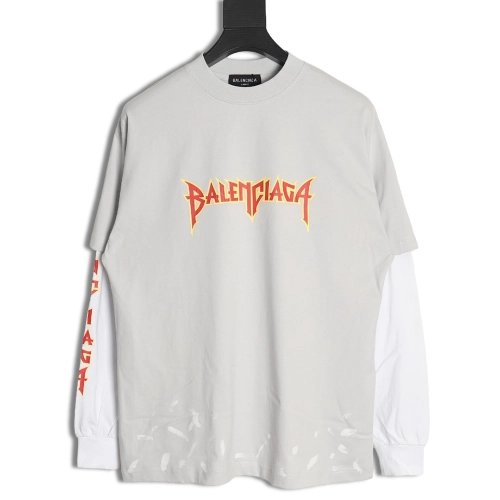Balenciaga flame logo letter print fake twopiece long sleeve,Cheap Replica Reps Balenciaga