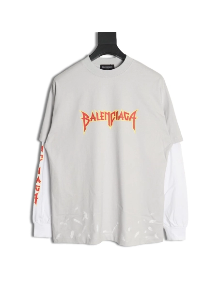 Balenciaga flame logo letter print fake twopiece long sleeve,Cheap Replica Reps Balenciaga