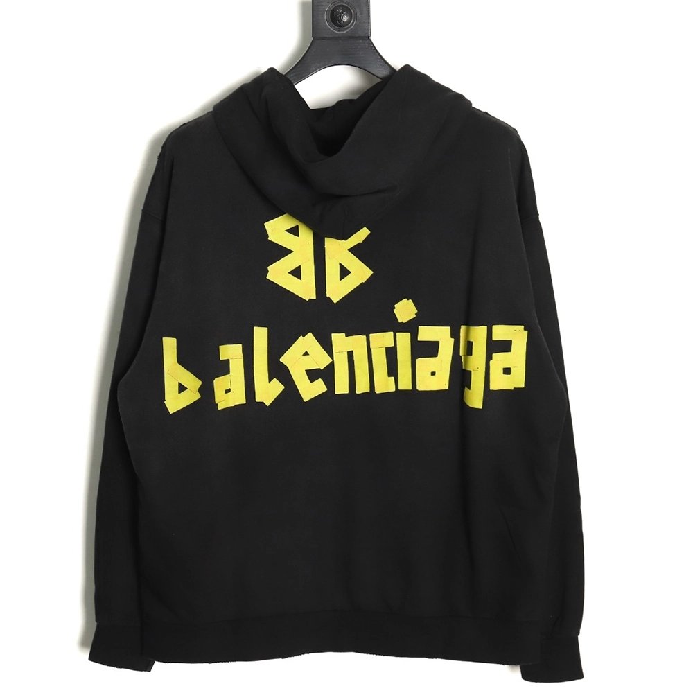 Balenciaga distressed tape hoodie TSK1,Cheap Replica Reps Balenciaga