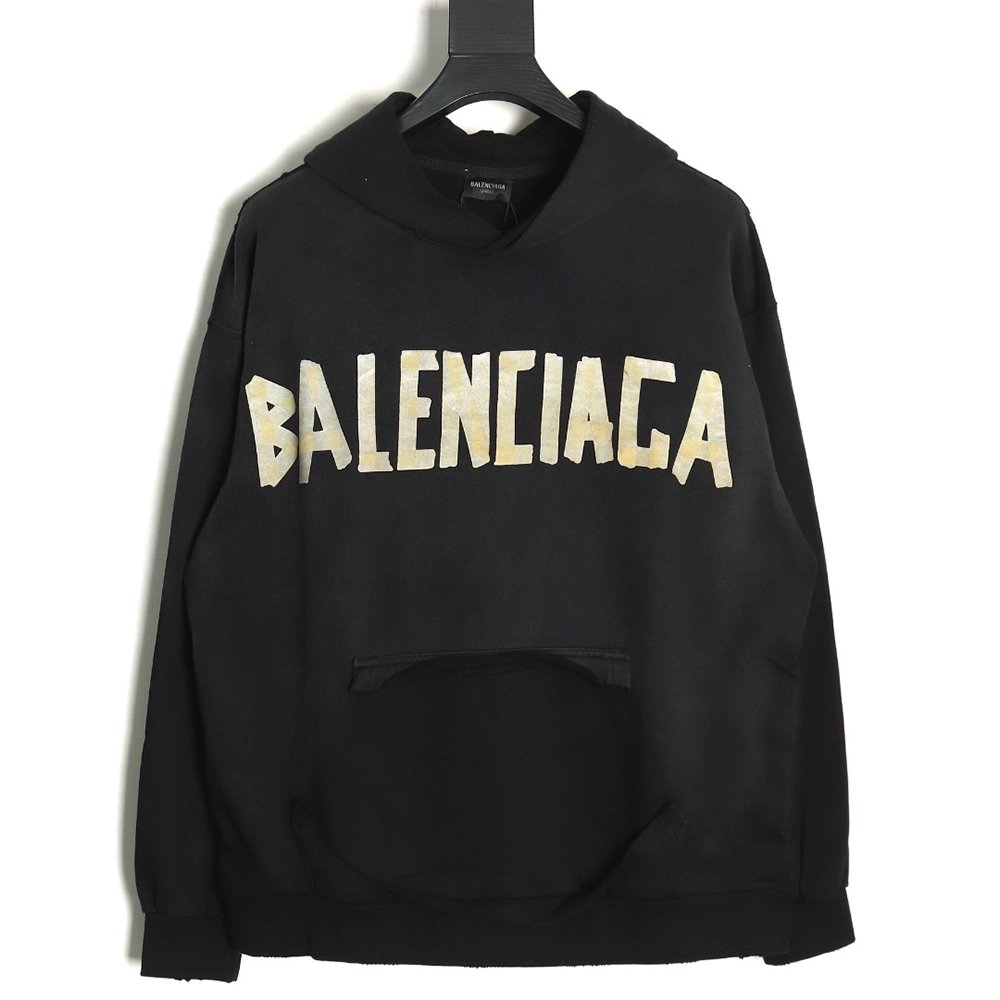 Balenciaga distressed tape hoodie TSK1,Cheap Replica Reps Balenciaga