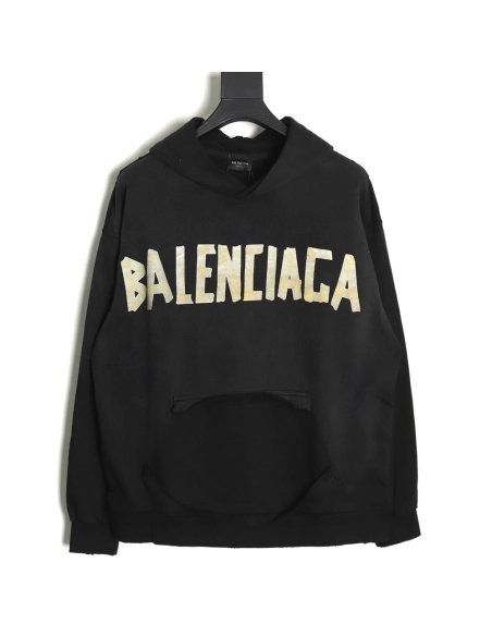 Balenciaga distressed tape hoodie TSK1,Cheap Replica Reps Balenciaga
