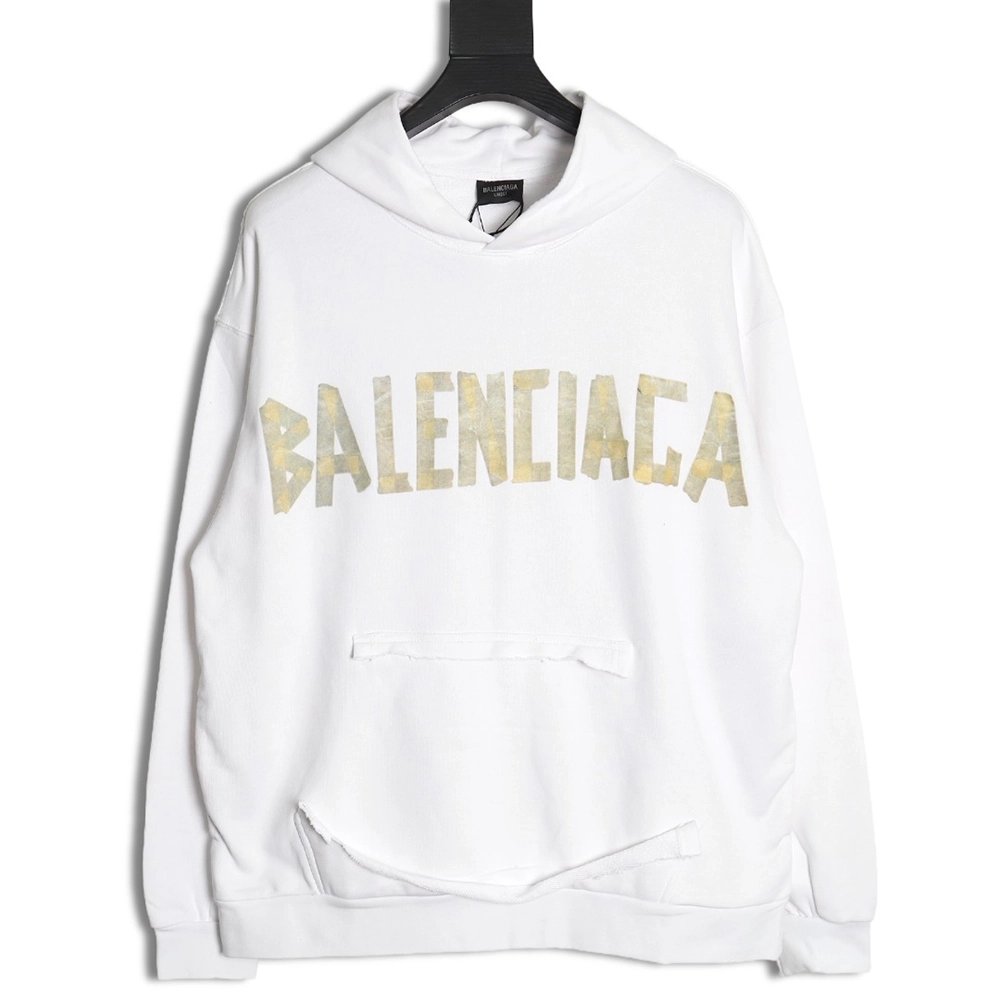 Balenciaga distressed tape hoodie,Cheap Replica Reps Balenciaga