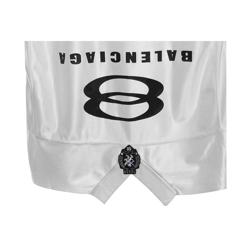 Balenciaga patchwork embroidered jersey short sleeves white,Cheap Replica Reps Balenciaga
