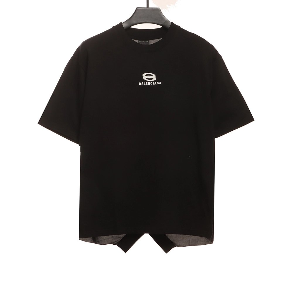 Balenciaga patchwork embroidered jersey short sleeves black,Cheap Replica Reps Balenciaga