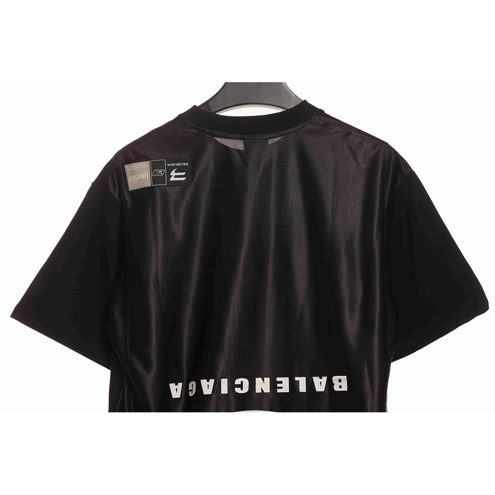Balenciaga patchwork embroidered jersey short sleeves black,Cheap Replica Reps Balenciaga
