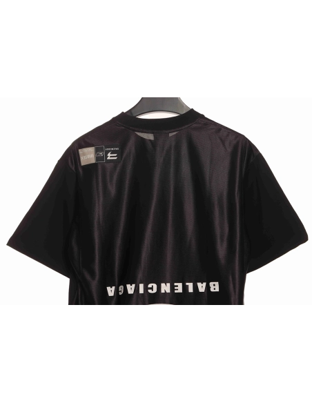 Balenciaga patchwork embroidered jersey short sleeves black,Cheap Replica Reps Balenciaga