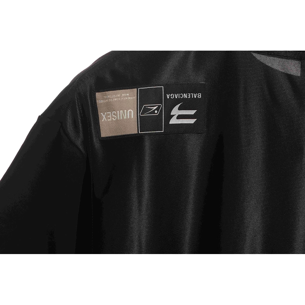 Balenciaga patchwork embroidered jersey short sleeves black,Cheap Replica Reps Balenciaga