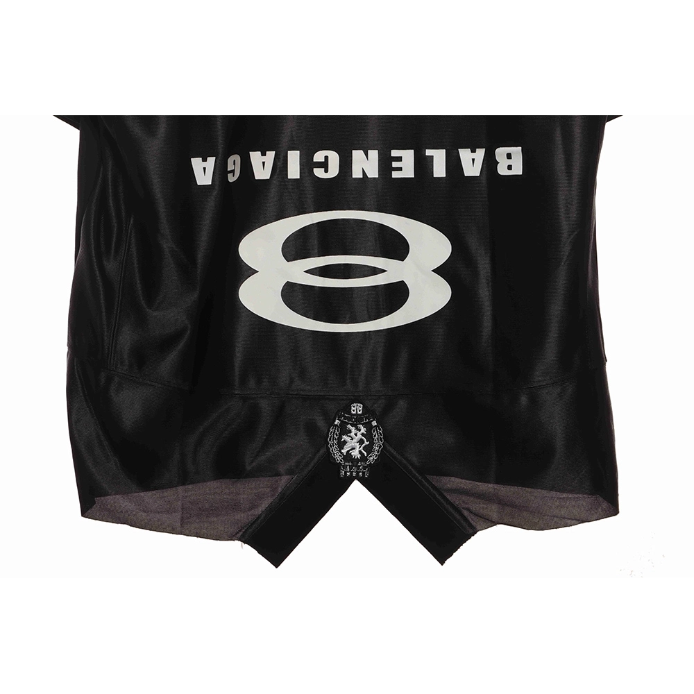 Balenciaga patchwork embroidered jersey short sleeves black,Cheap Replica Reps Balenciaga