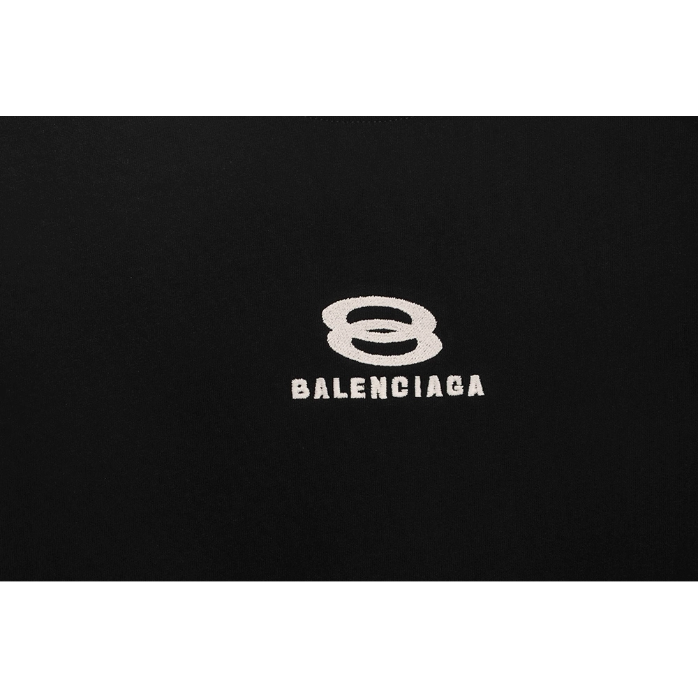 Balenciaga patchwork embroidered jersey short sleeves black,Cheap Replica Reps Balenciaga