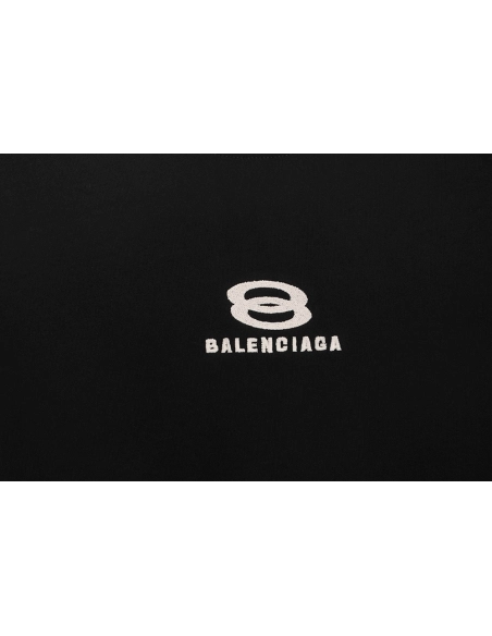 Balenciaga patchwork embroidered jersey short sleeves black,Cheap Replica Reps Balenciaga