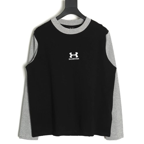 Balenciaga Under Armour Embroidered Colorblock Long Sleeve Tshirt,Cheap Replica Reps Balenciaga