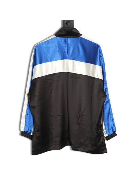 Balenciaga blue and white stitching stand collar jacket,Cheap Replica Reps Balenciaga