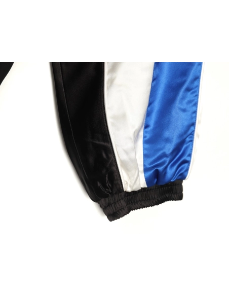 Balenciaga blue and white stitching stand collar jacket,Cheap Replica Reps Balenciaga