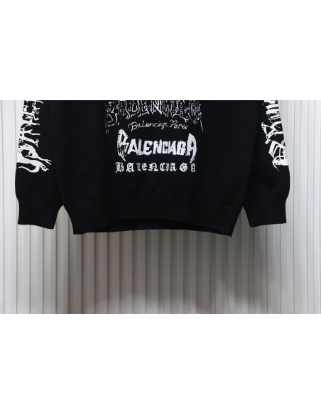 Balenciaga flame logo print sweater,Cheap Replica Reps Balenciaga