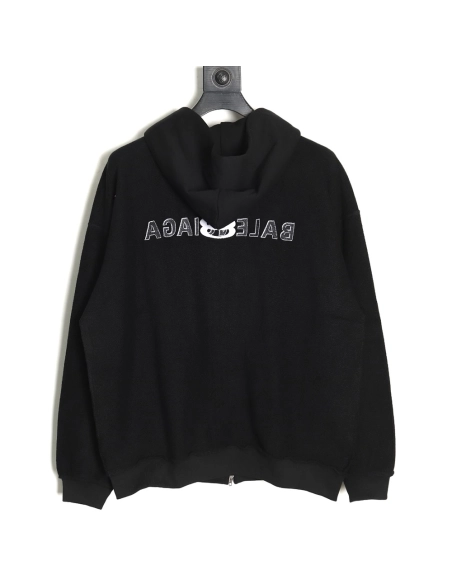 Balenciaga reverse embroidered double ring zipper hooded jacket,Cheap Replica Reps Balenciaga