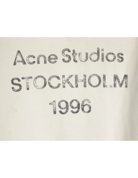 Acne Studios 1996 Washed Distressed Hoodie (White),Cheap Replica Reps Acne Studios