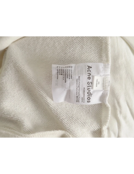 Acne Studios 1996 Washed Distressed Hoodie (White),Cheap Replica Reps Acne Studios