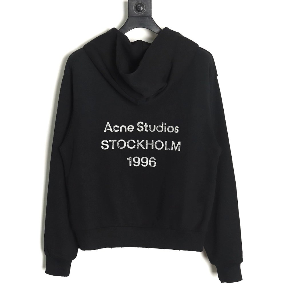 Acne Studios 1996 Washed Distressed Hoodie TSK2,Cheap Replica Reps Acne Studios