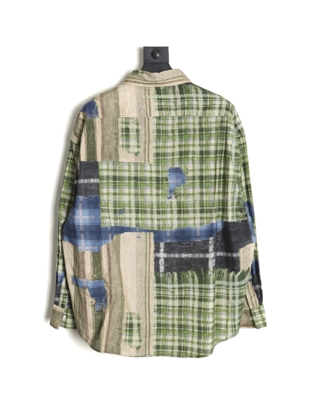 Acne studios patchwork checked shirt TSK1,Cheap Replica Reps Acne Studios