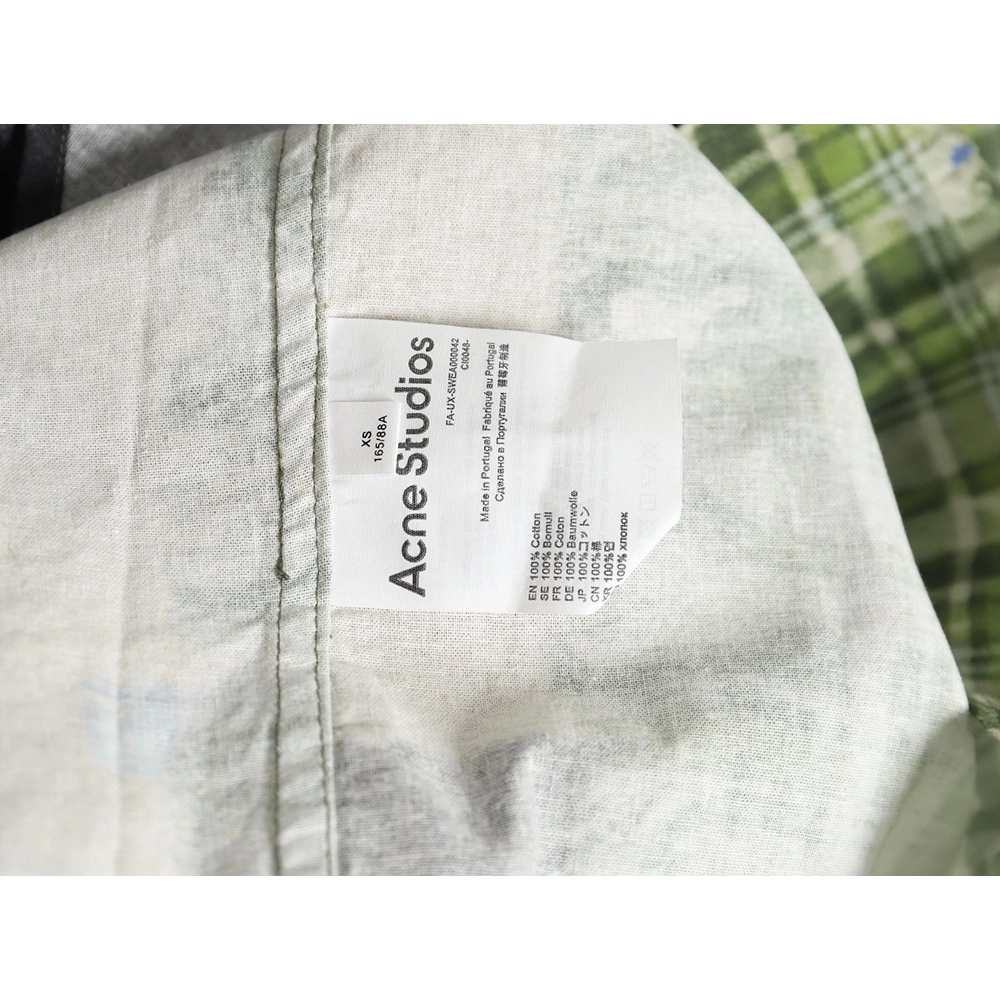 Acne studios patchwork checked shirt TSK1,Cheap Replica Reps Acne Studios