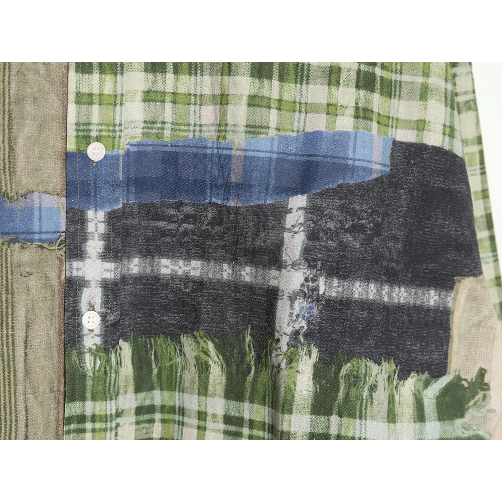Acne studios patchwork checked shirt TSK1,Cheap Replica Reps Acne Studios