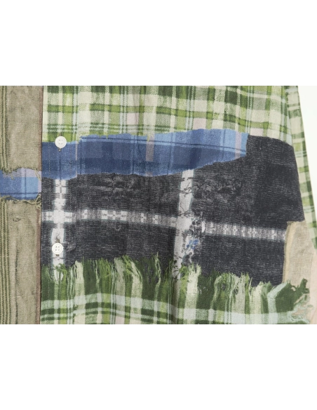 Acne studios patchwork checked shirt TSK1,Cheap Replica Reps Acne Studios