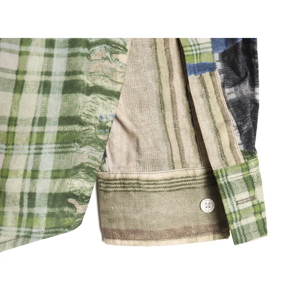 Acne studios patchwork checked shirt TSK1,Cheap Replica Reps Acne Studios