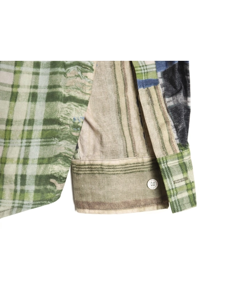 Acne studios patchwork checked shirt TSK1,Cheap Replica Reps Acne Studios