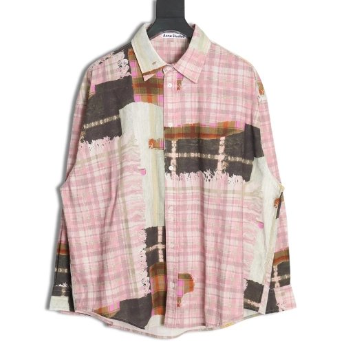 Acne studios patchwork checked shirt,Cheap Replica Reps Acne Studios