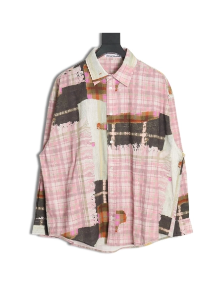 Acne studios patchwork checked shirt,Cheap Replica Reps Acne Studios