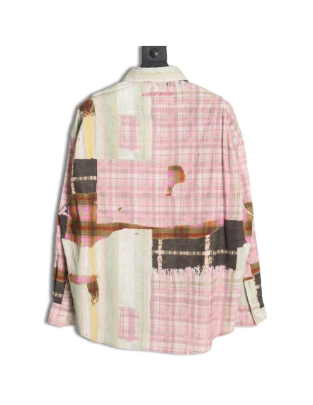 Acne studios patchwork checked shirt,Cheap Replica Reps Acne Studios
