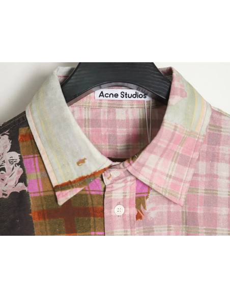 Acne studios patchwork checked shirt,Cheap Replica Reps Acne Studios