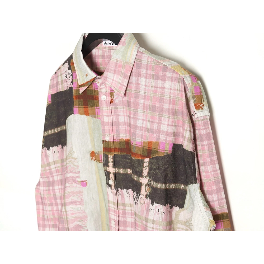 Acne studios patchwork checked shirt,Cheap Replica Reps Acne Studios