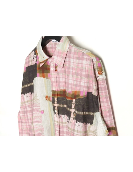 Acne studios patchwork checked shirt,Cheap Replica Reps Acne Studios