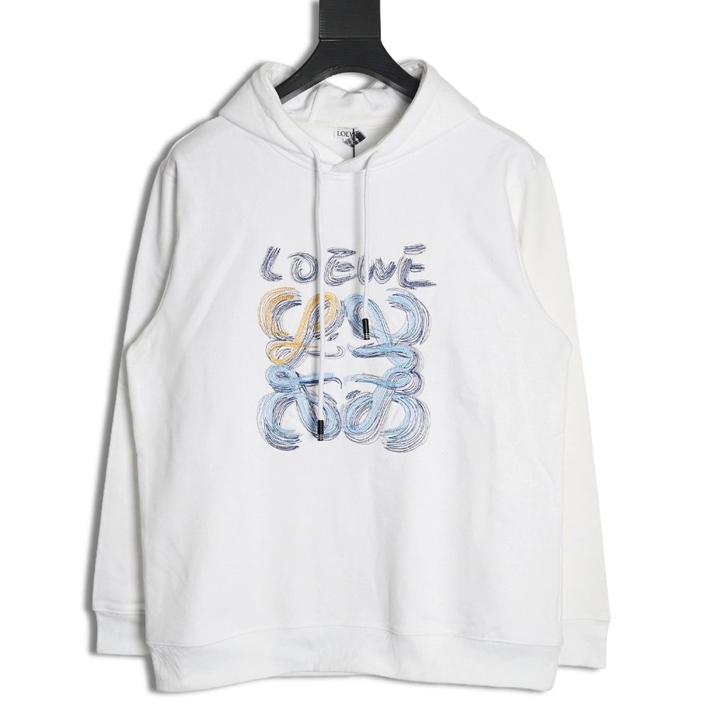 Loewe line logo embroidered hoodie,Cheap Replica Reps Loewe