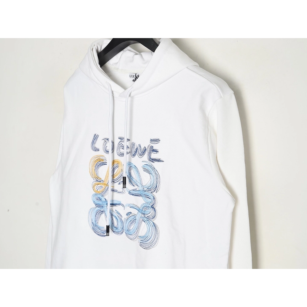 Loewe line logo embroidered hoodie,Cheap Replica Reps Loewe